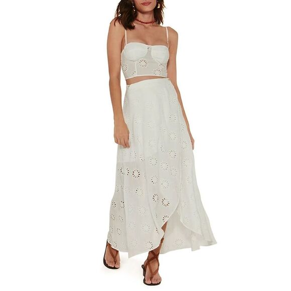 New Vix Paula Hermanny June Eyelet Wrap Skirt size Small - Picture 1 of 6